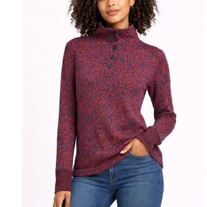 Kavu Womens  Pullover Sweater Knit Long Sleeve Small Layer Cold Weather Red Blue